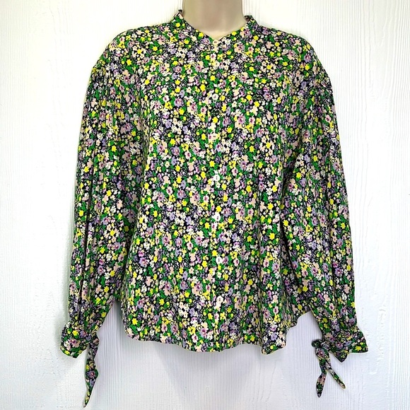 Anthropologie - Maeve Ashleigh Puff Sleeved Floral Button Down Blouse Size Small - Picture 3 of 13